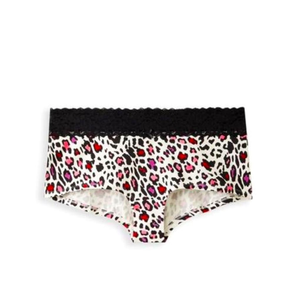 Torrid Leopard Print Multicolor Lace Trim Boyshort Panty 4X